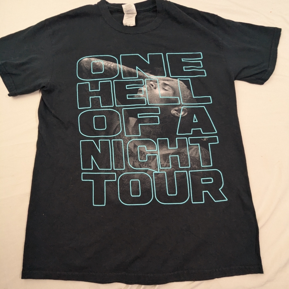 Chris Brown 2015 Concert Merch Tee Shirt One Hell Of A Night Tour Size Medium